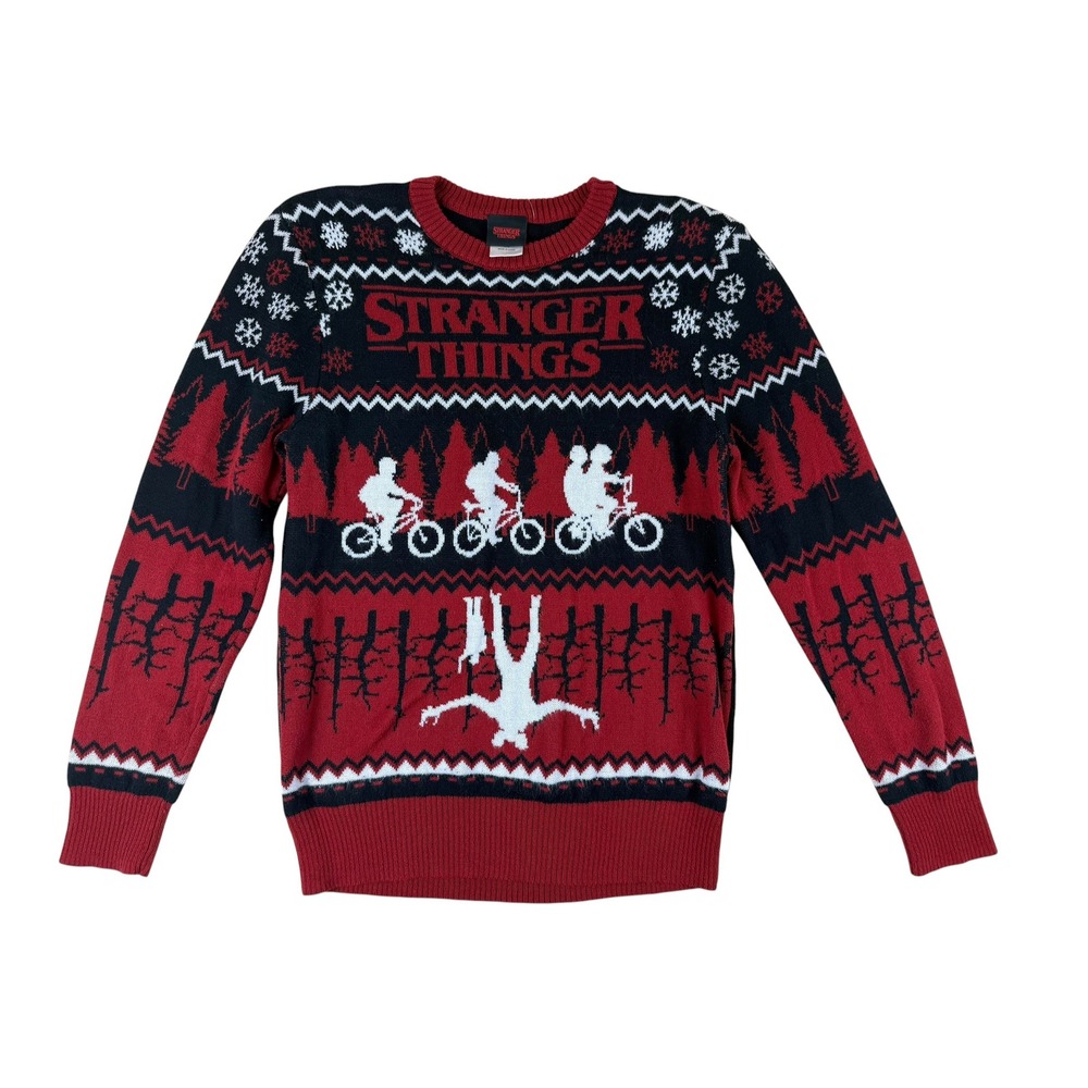 Stranger Things Med Ugly Christmas Sweater Cotton Knit
